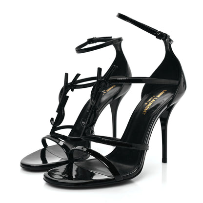 Saint Laurent Patent Cassandra 100 Sandals 38 Black 3 of 8