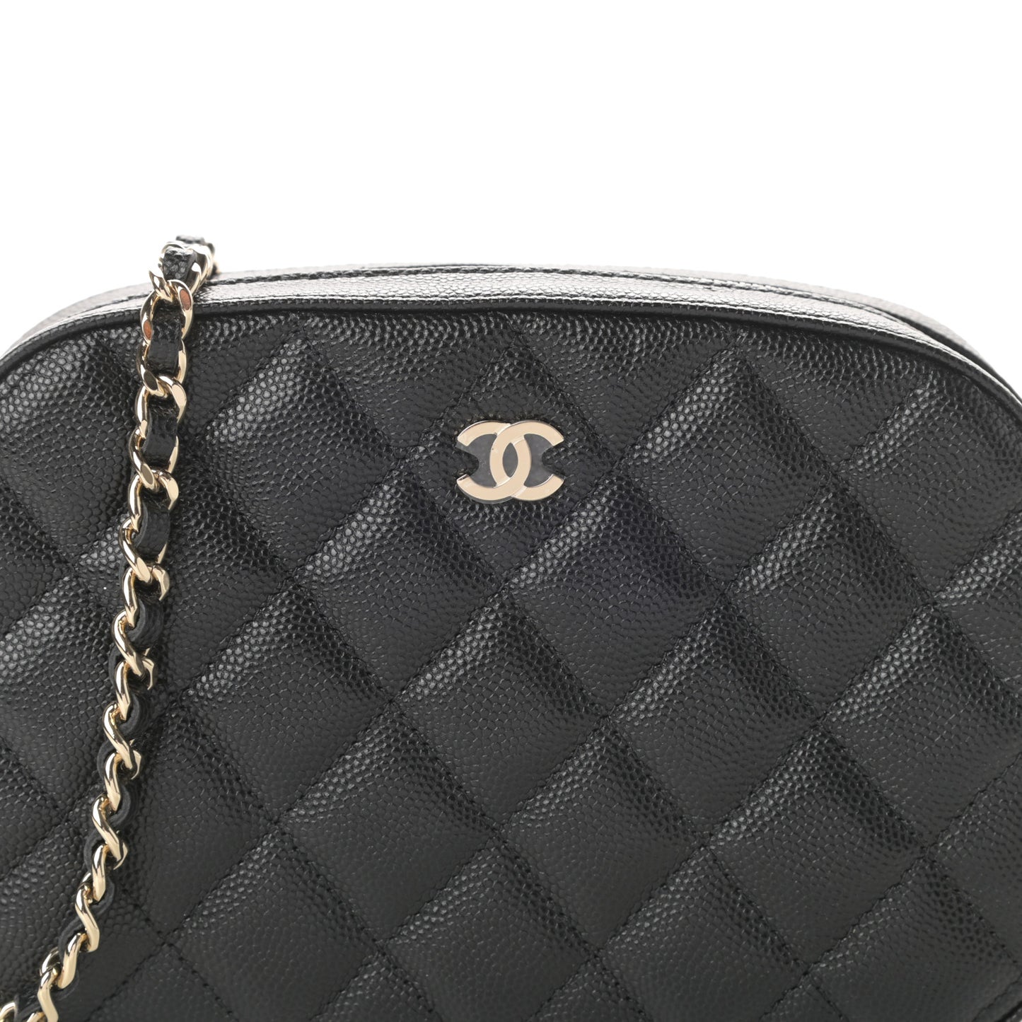Caviar Quilted Vanity With Chain Black