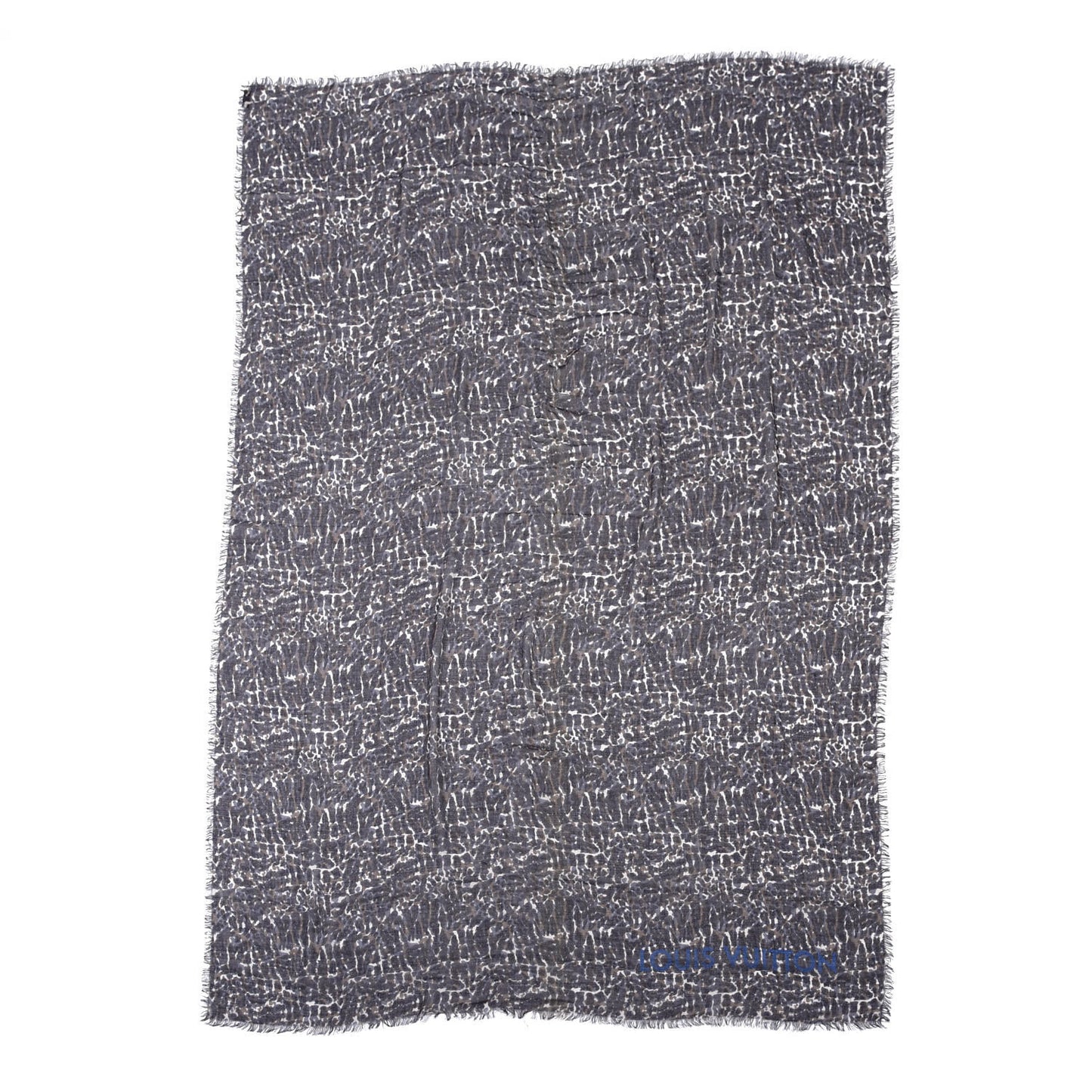 Cashmere Silk Leopard Scarf Grey