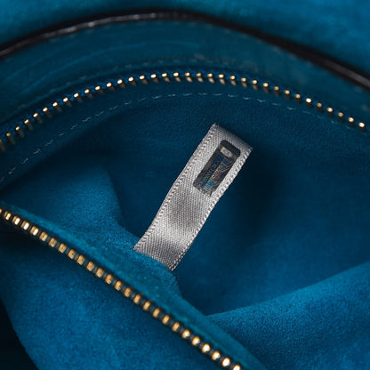 Jimmy Choo Nappa Grainy Leather Studded Lockett Shoulder Bag Robot Blue Black 6 of 10