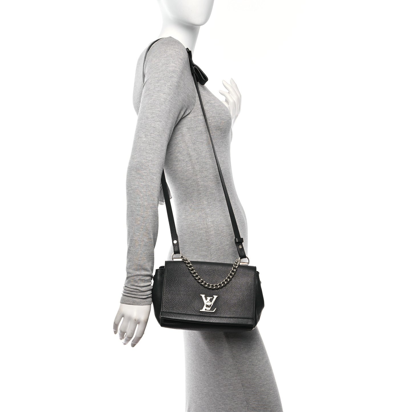 Calfskin Lockme II Chain Bag BB Black