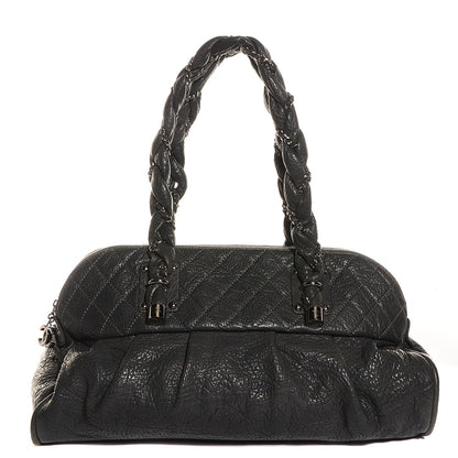 Chanel Distressed Lambskin Lady Braid Large Satchel Dark Grey 1 of 7