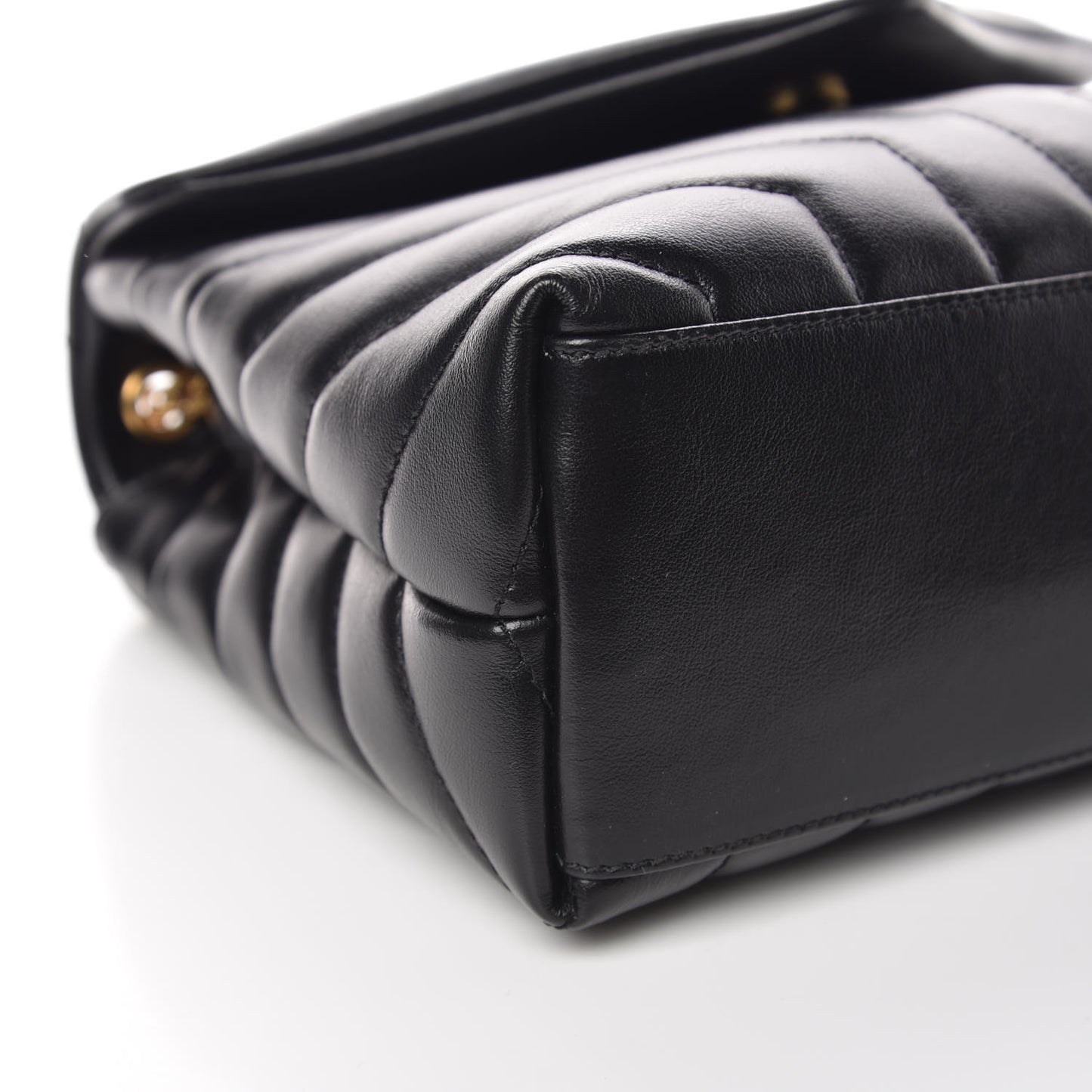 Calfskin Y Quilted Monogram Small Loulou Chain Satchel Black