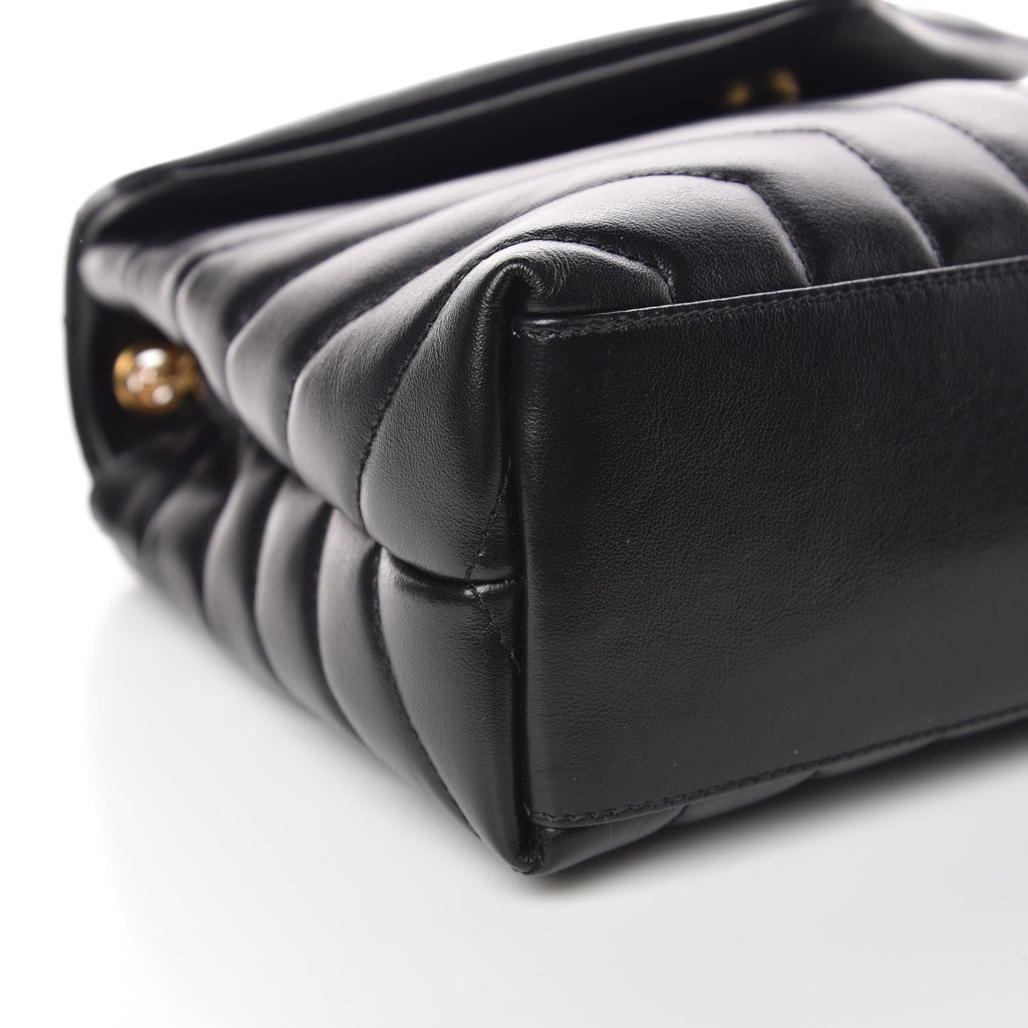 Saint Laurent Calfskin Y Quilted Monogram Small Loulou Chain Satchel Black 8 of 9