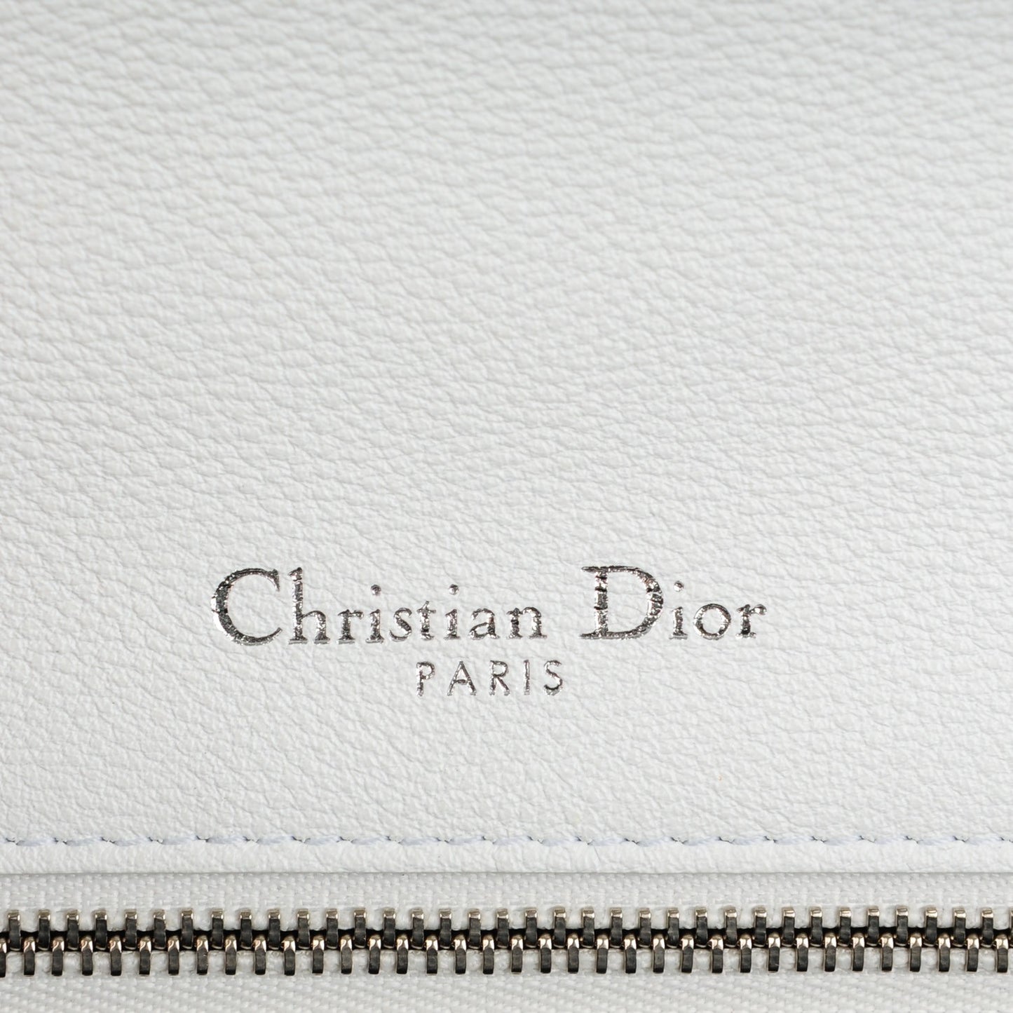 Grained Calfskin Perforated Diorama Flap Bag Latte
