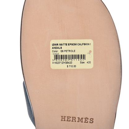 Hermes Matte Epsom Mens Izmir Sandals 42 Petrole 8 of 10