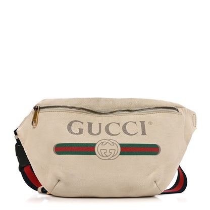 Gucci Grained Calfskin Logo Belt Bag White 1 of 9