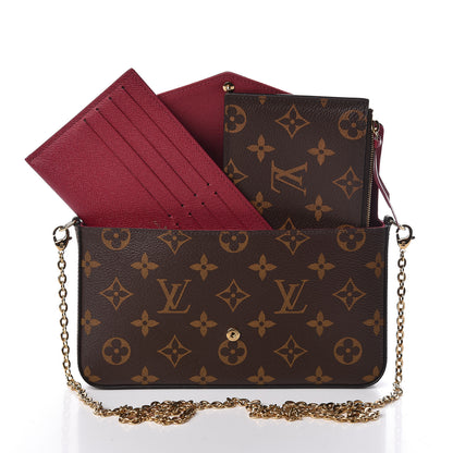 Louis Vuitton Monogram Pochette Felicie Chain Wallet Fuchsia 9 of 10