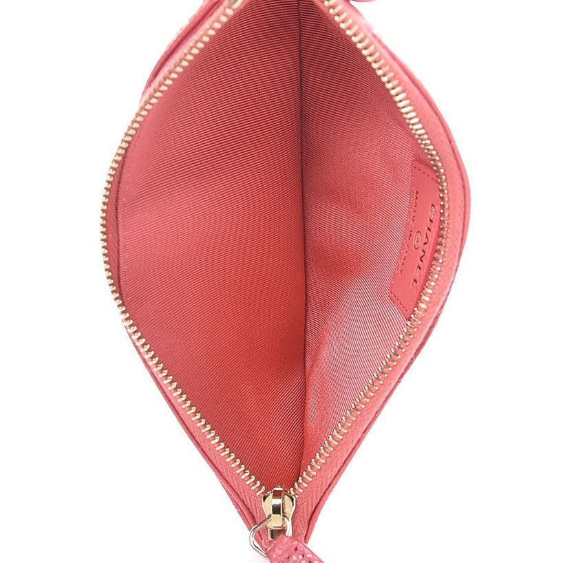 Chanel Iridescent Caviar Quilted Classic Zip Pouch Pink 5 of 9