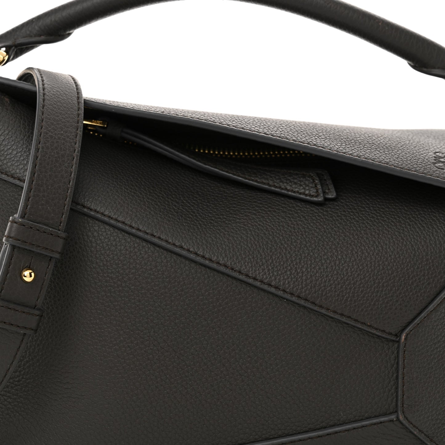 Soft Grained Calfskin Small Puzzle Edge Bag Dark Grey