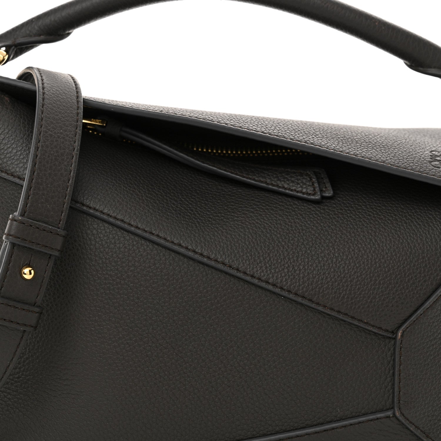 Loewe Soft Grained Calfskin Small Puzzle Edge Bag Dark Grey 8 of 11
