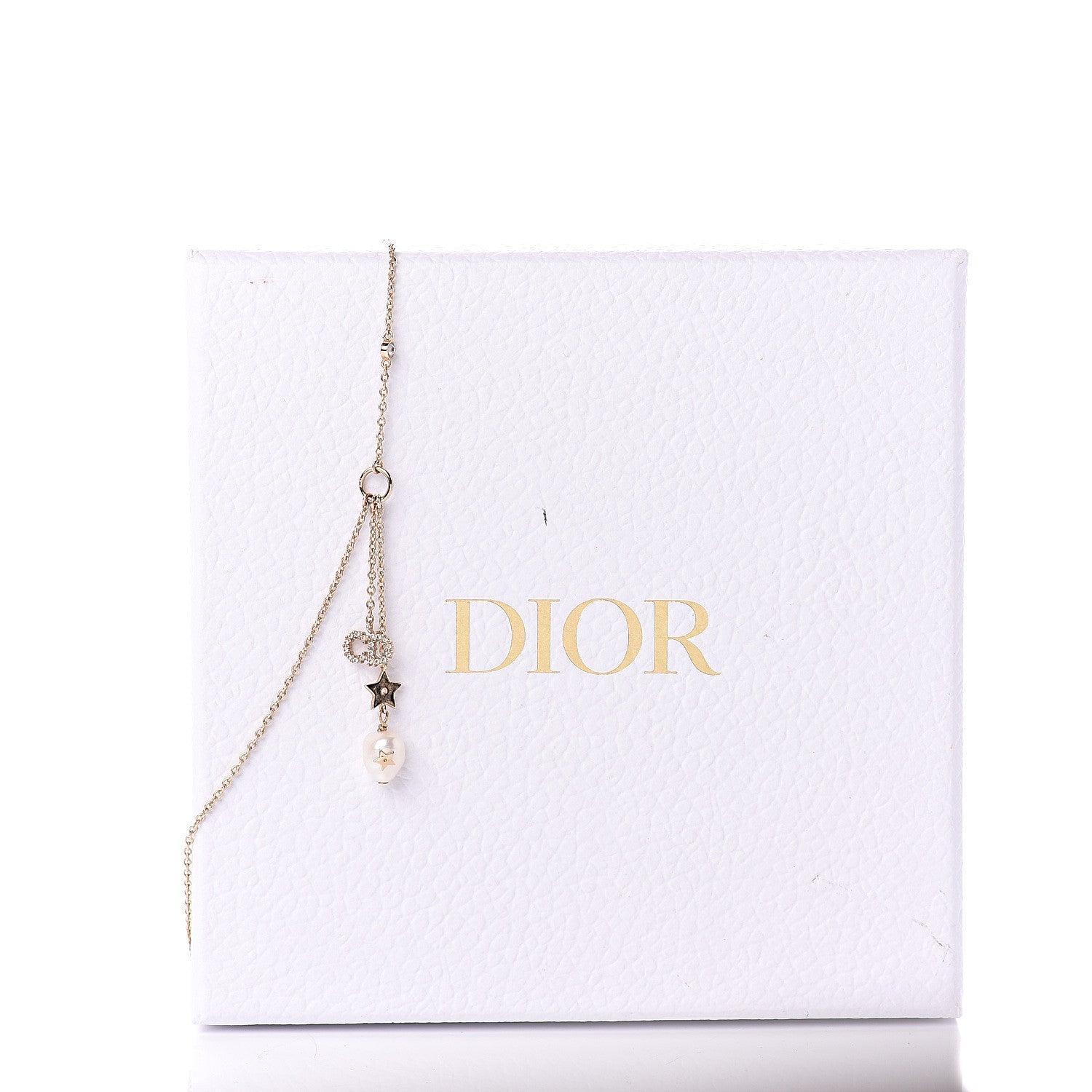Christian Dior Crystal Pearl Shiny-D Tribal Long Necklace Gold 5 of 5
