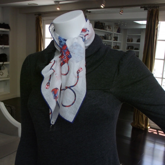 Hermes Cotton Scarf Kelly en Caleche 2 of 6