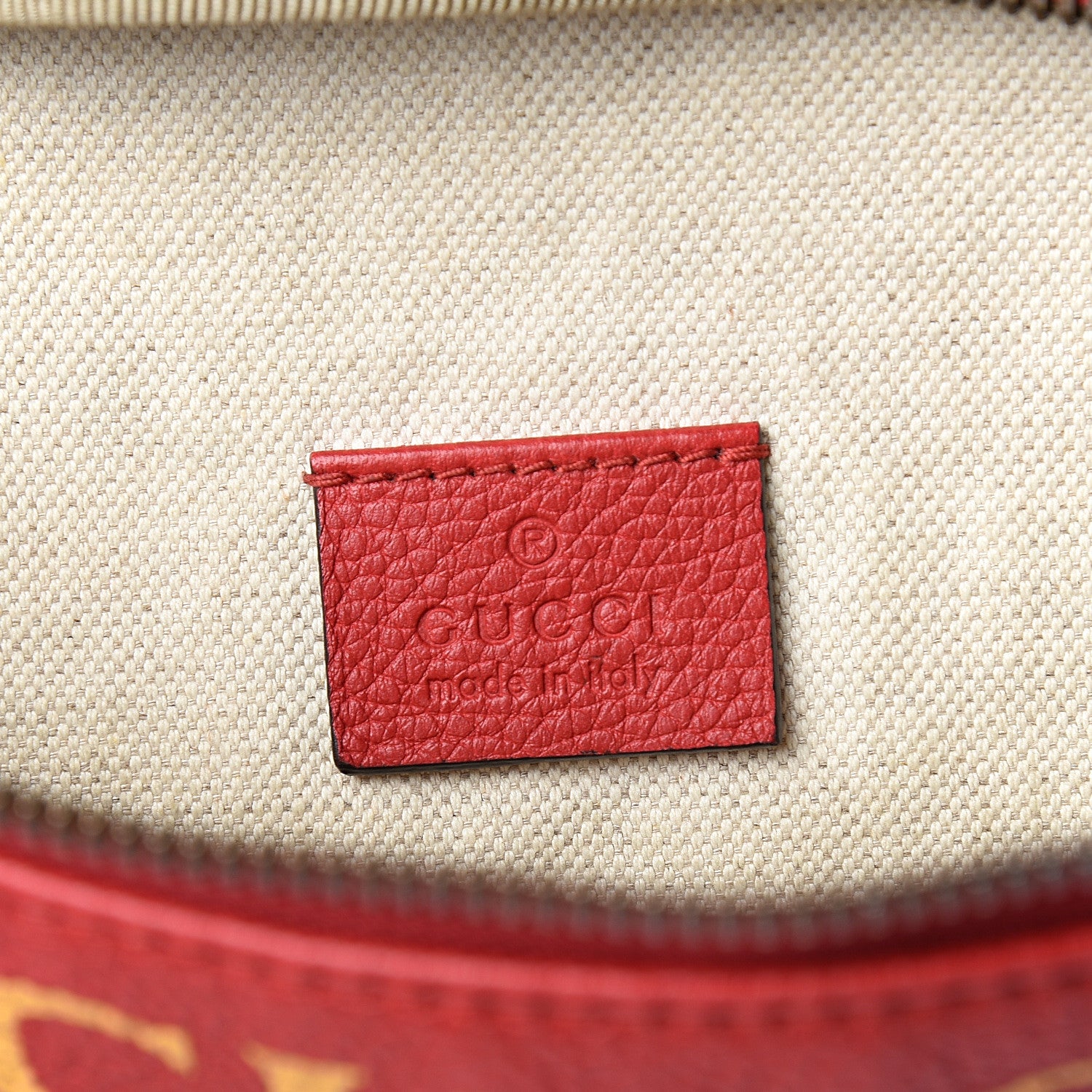 Gucci Grained Calfskin Logo Belt Bag Hibiscus Red 5 of 9