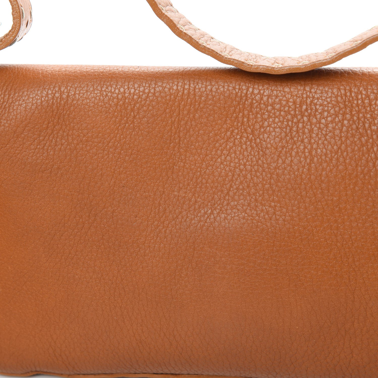 Fendi Calfskin Romano Selleria Baguette Brown 10 of 10