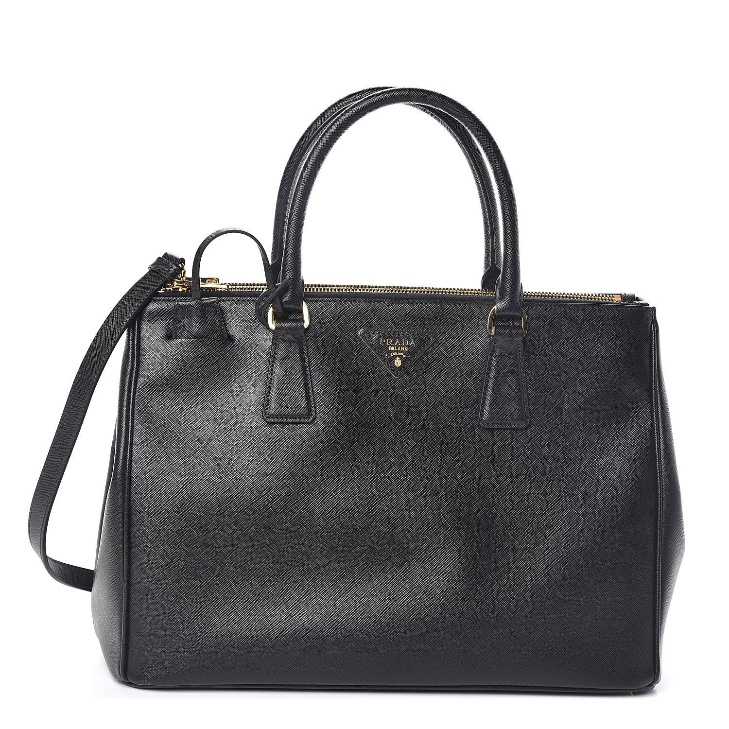 Prada Saffiano Medium Galleria Double Zip Tote Black 1 of 9