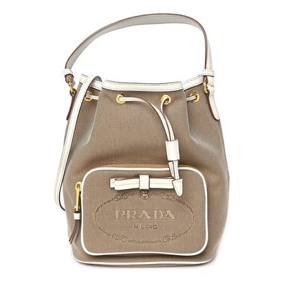Prada Jacquard Logo Mini Bucket Crossbody Bag Corda Talco 1 of 9