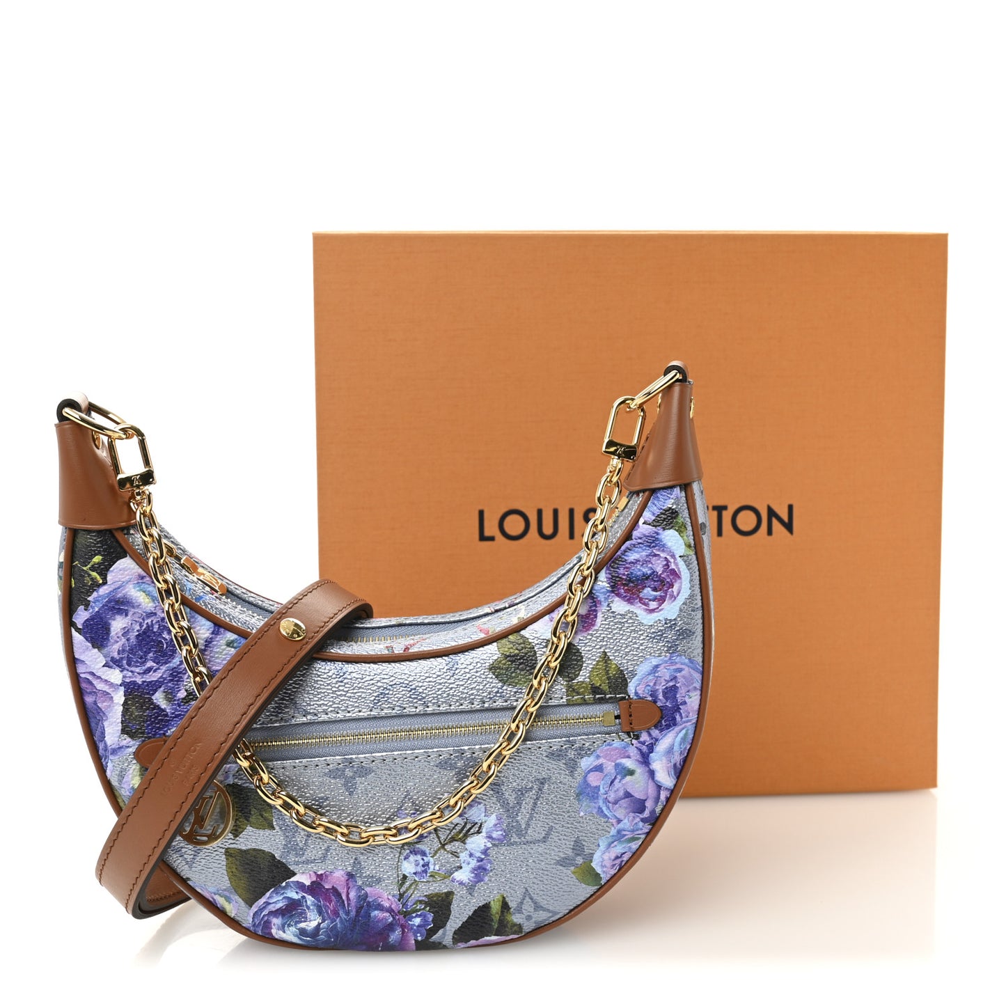 Metallic Monogram LV Garden Loop PM Blue