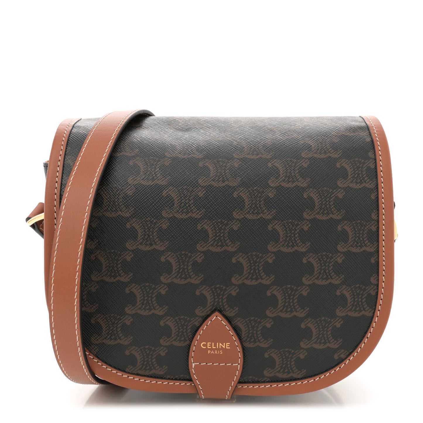 Triomphe Canvas Medium Folco Bag Tan