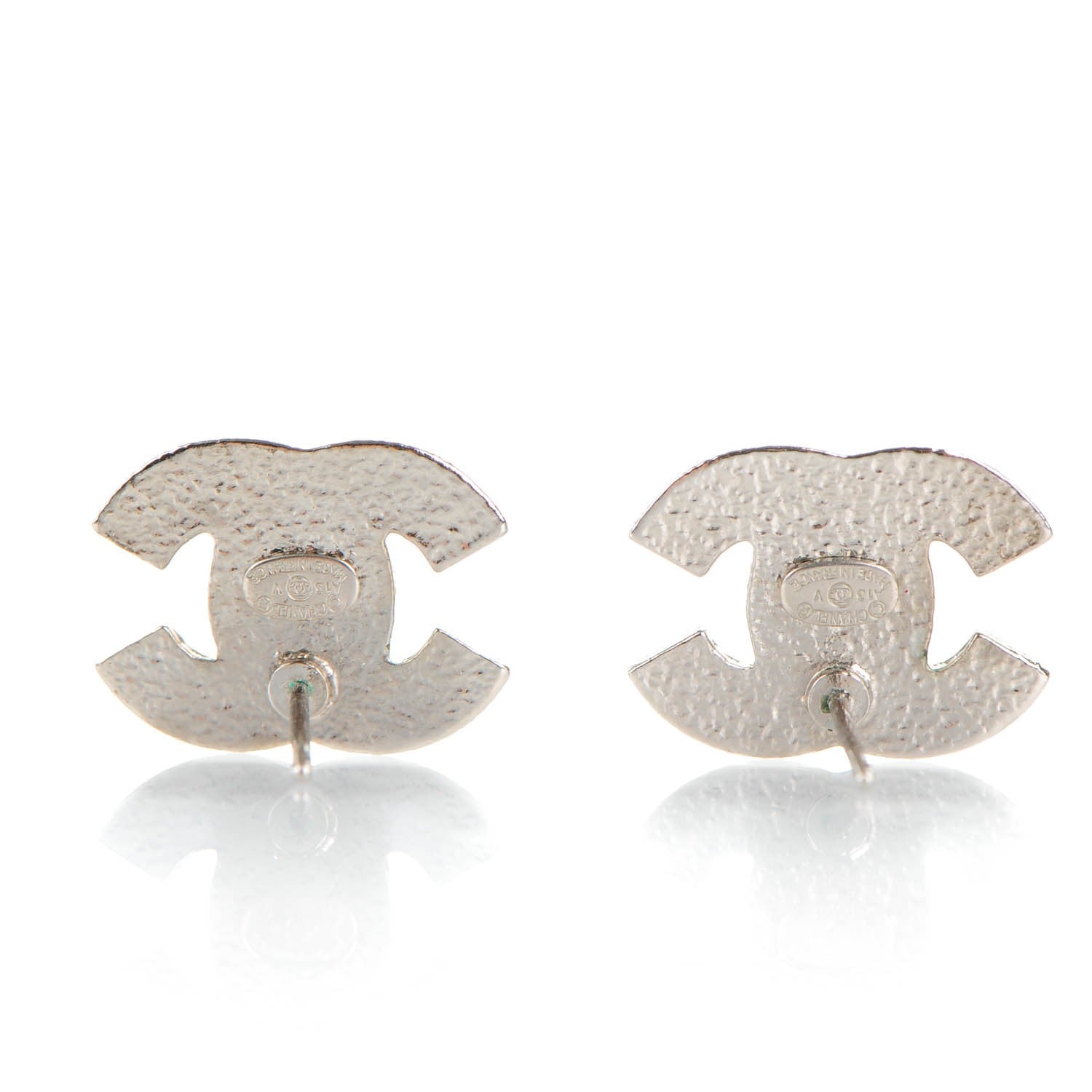 Chanel Crystal CC Earrings Silver 3 of 5