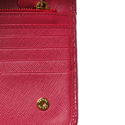 Prada Saffiano Continental Double Snap Wallet  Peonia 7 of 8