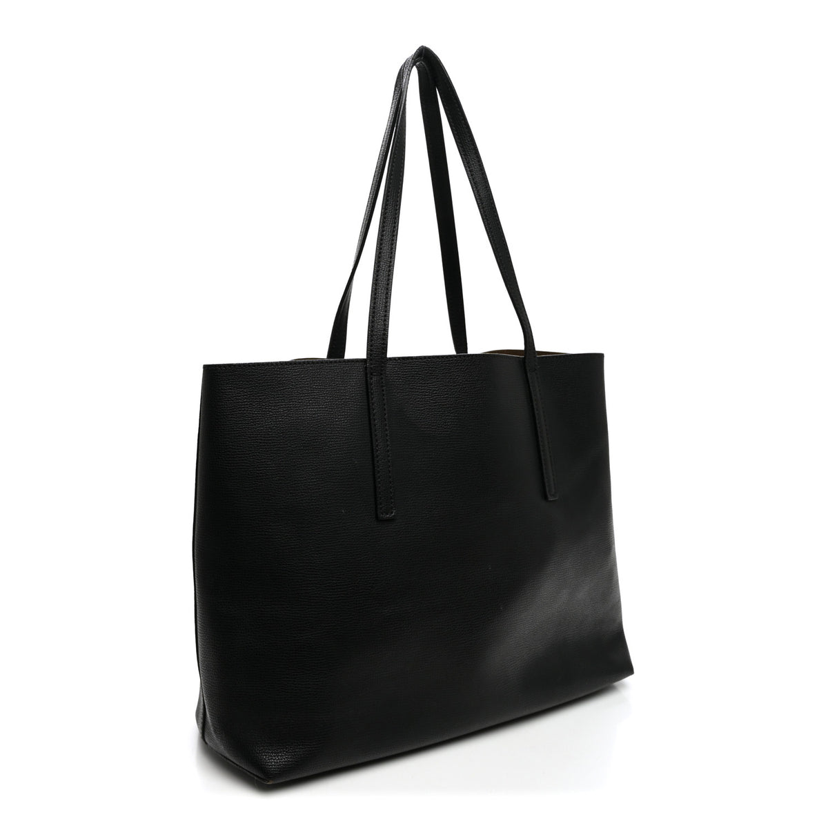 Vitello Vienna Enamel F is Fendi Shopping Tote Black Taupe