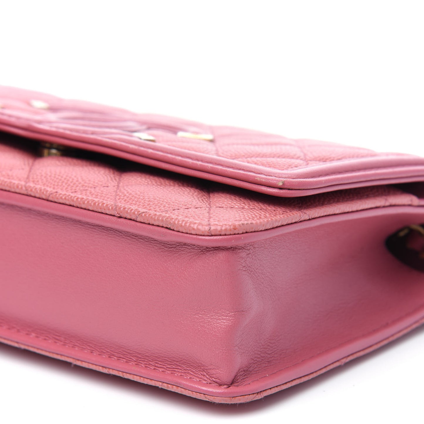 Caviar Quilted CC Filigree Wallet On Chain WOC Pink