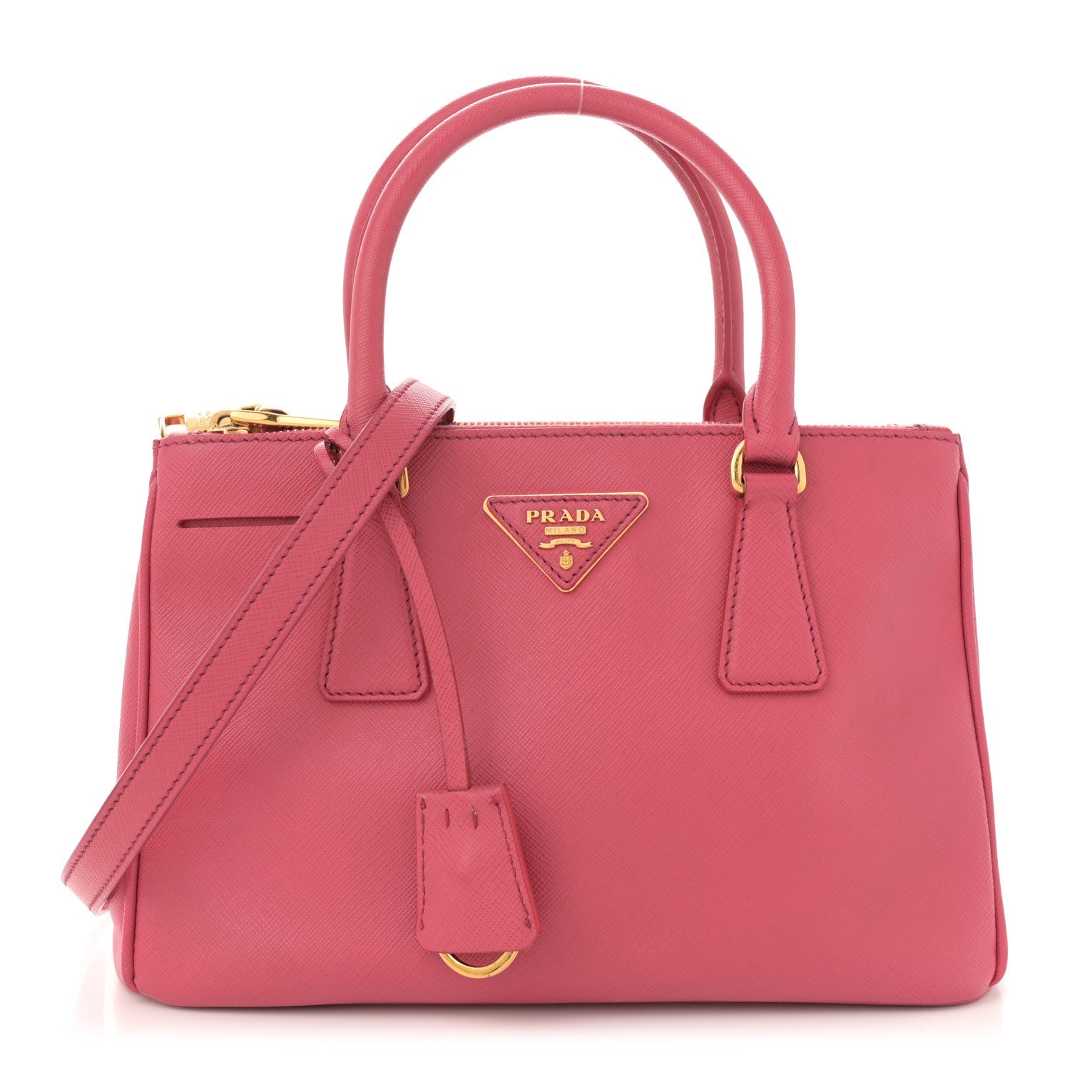 Prada Saffiano Small Galleria Double Zip Tote Peonia 1 of 12