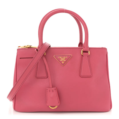 Prada Saffiano Small Galleria Double Zip Tote Peonia 1 of 12