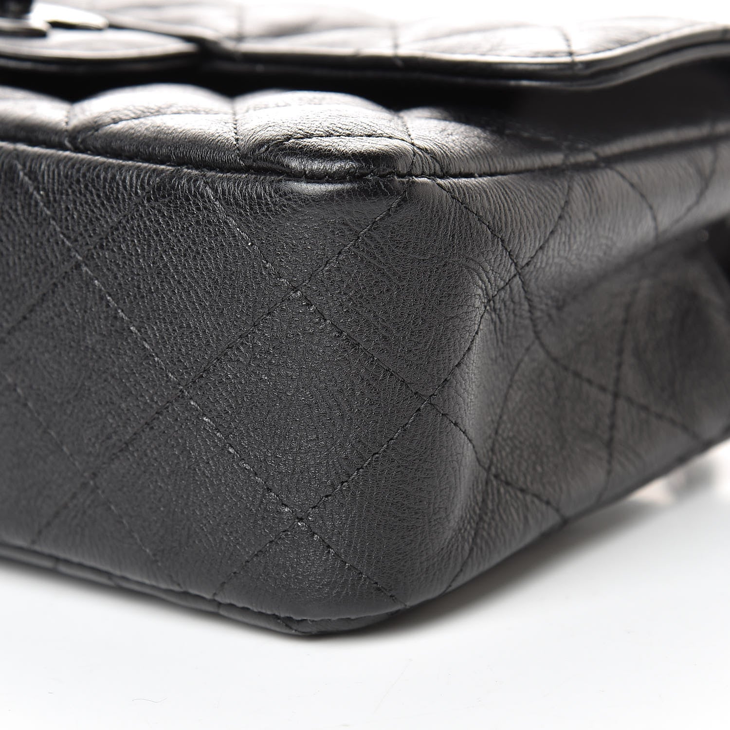 Chanel Crumpled Calfskin Quilted Mini Rectangular Flap So Black 10 of 11