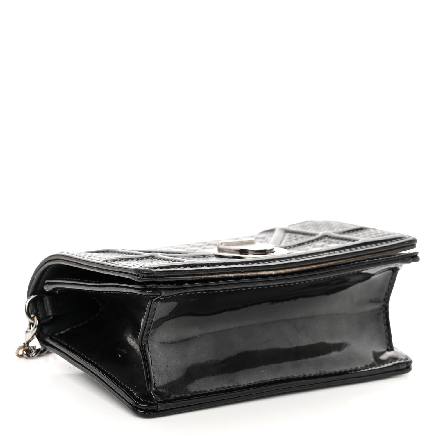 Christian Dior Patent Micro-Cannage Baby Diorama Flap Bag Black 4 of 10