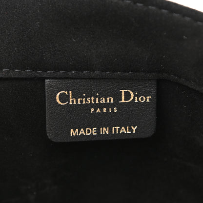 Christian Dior Suede Floral Hand Painted Large Book Tote Black 6 of 10