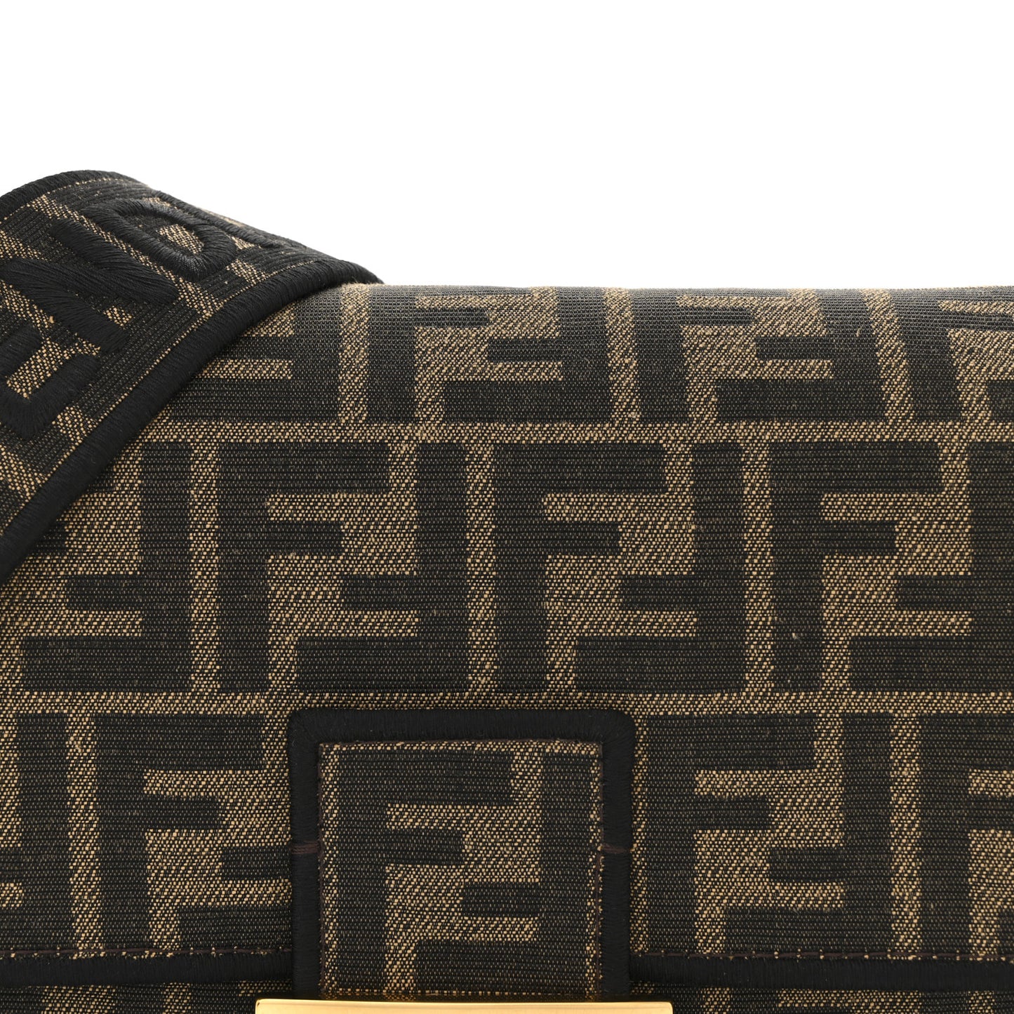 Fabric Jacquard FF 1974 Medium Baguette Tobacco Moro Black