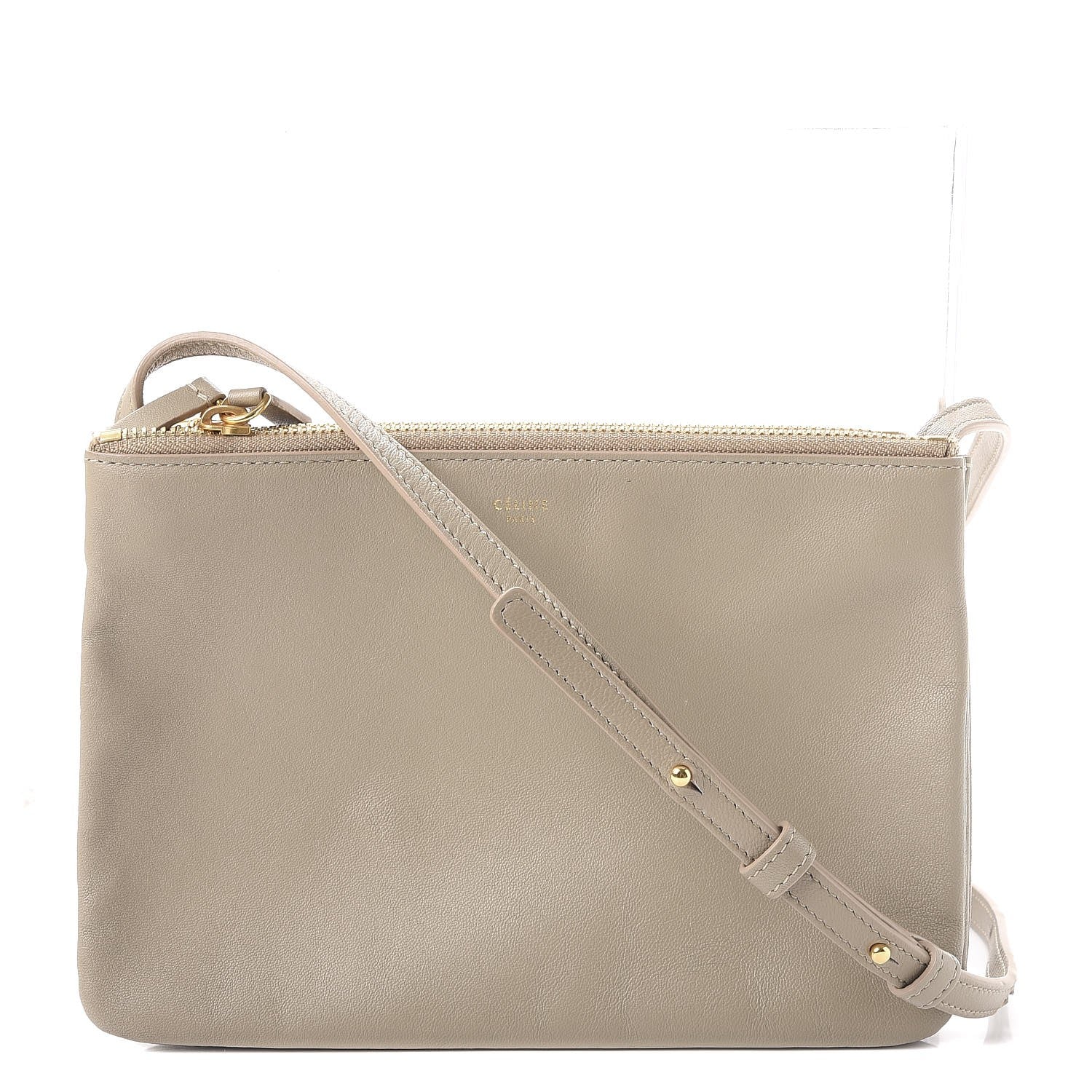 Celine Lambskin Small Trio Crossbody Bag Beige 1 of 12