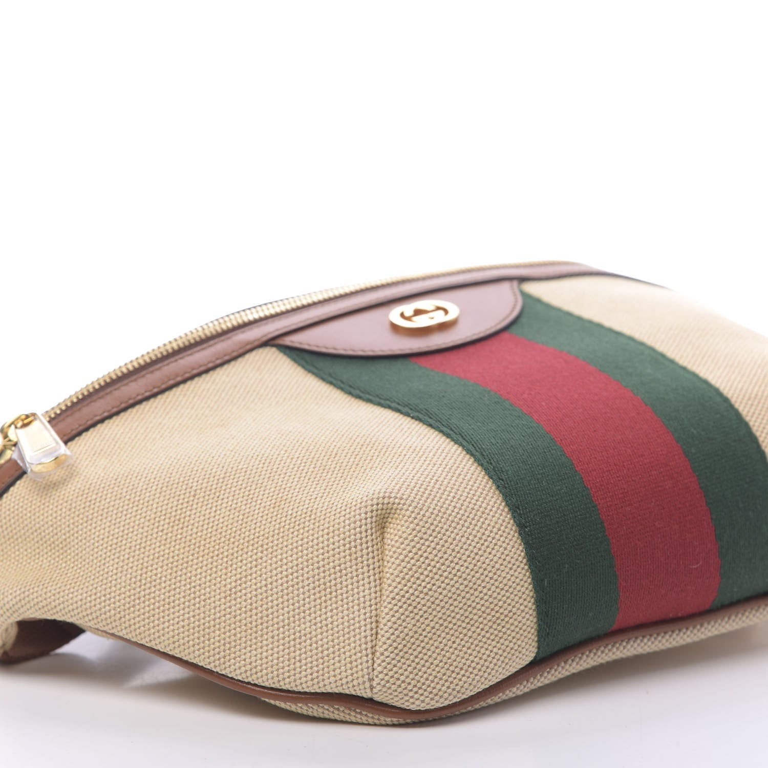 Gucci Vintage Canvas Web Belt Bag Sand Cuir 8 of 10