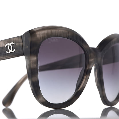 Chanel Tweed Effect CC Polarized Butterfly Signature Sunglasses 5332 Grey 7 of 9