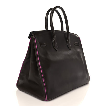 Hermes Box Bi-Color Birkin 35 Raisin Cyclamen 2 of 21