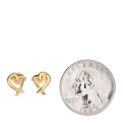 Tiffany 18K Yellow Gold Mini Paloma Picasso Loving Heart Earrings 2 of 4