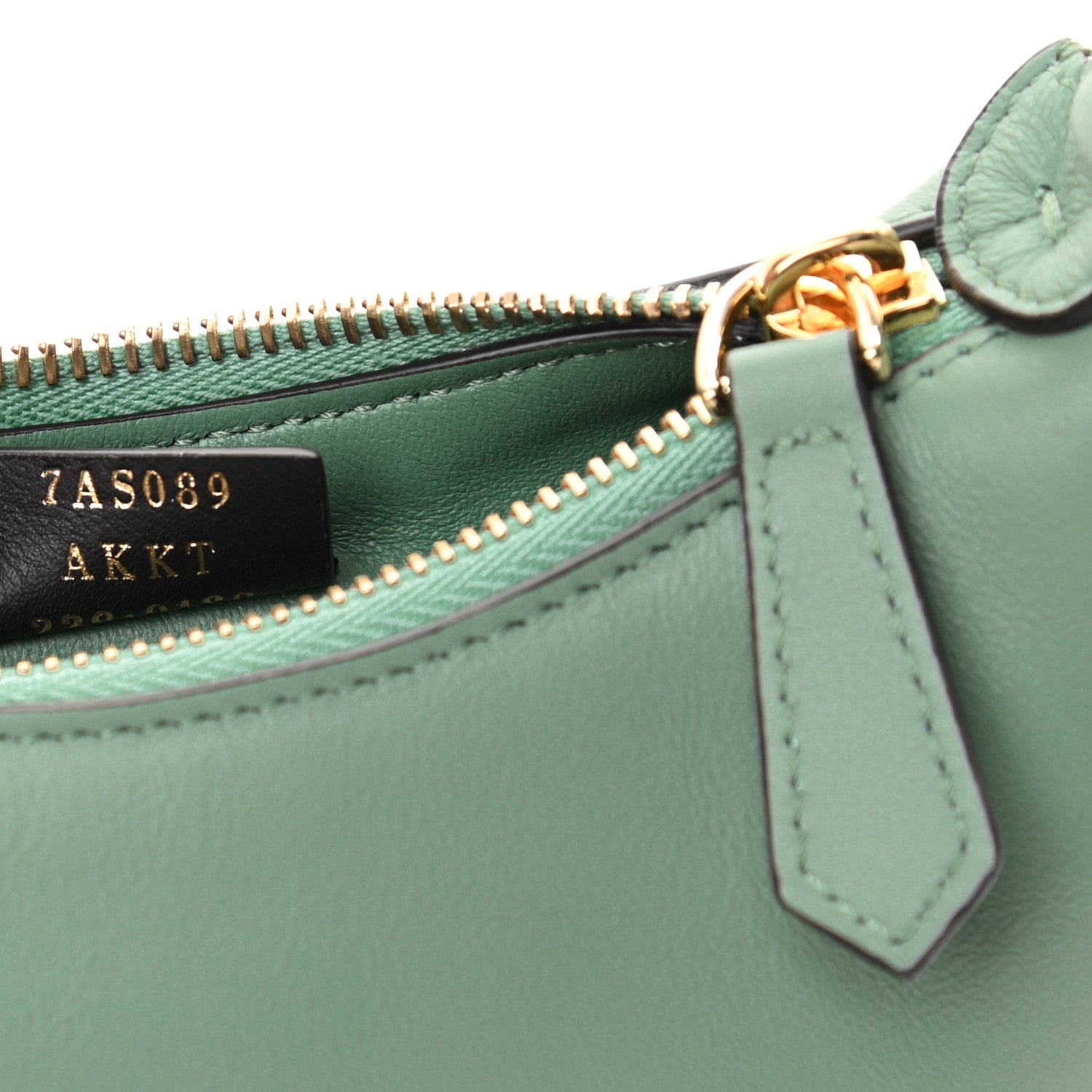 Fendi Vitello Grace New Matte Nano Fendigraphy Hobo Charm Menta 7 of 11