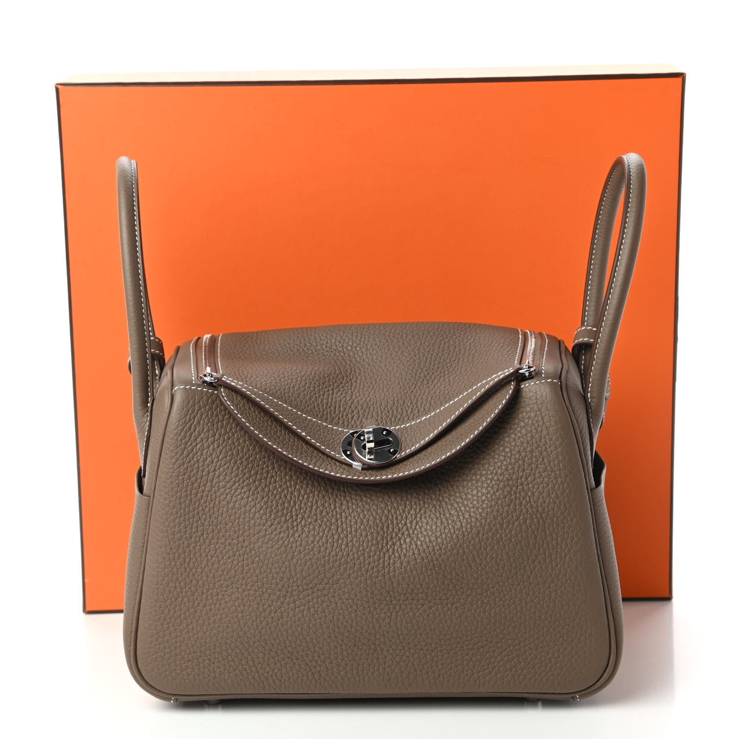 Hermes Taurillon Clemence Lindy 26 Etoupe 10 of 10