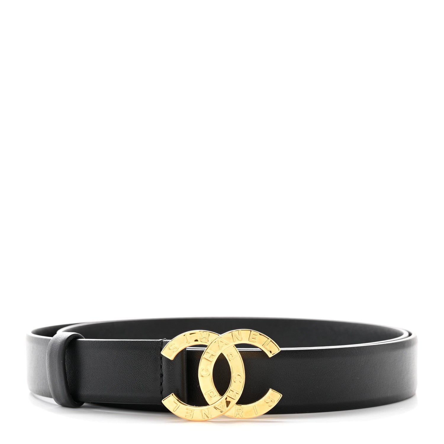 Chanel Calfskin Paris Button CC Belt 90/36 Black 1 of 9