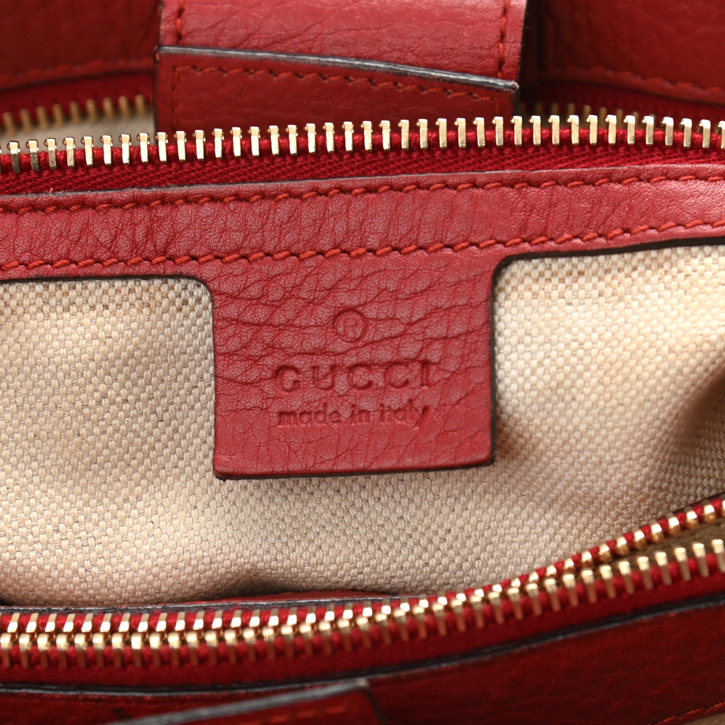 Pebbled Calfskin Medium Bamboo Shopper Tote Red