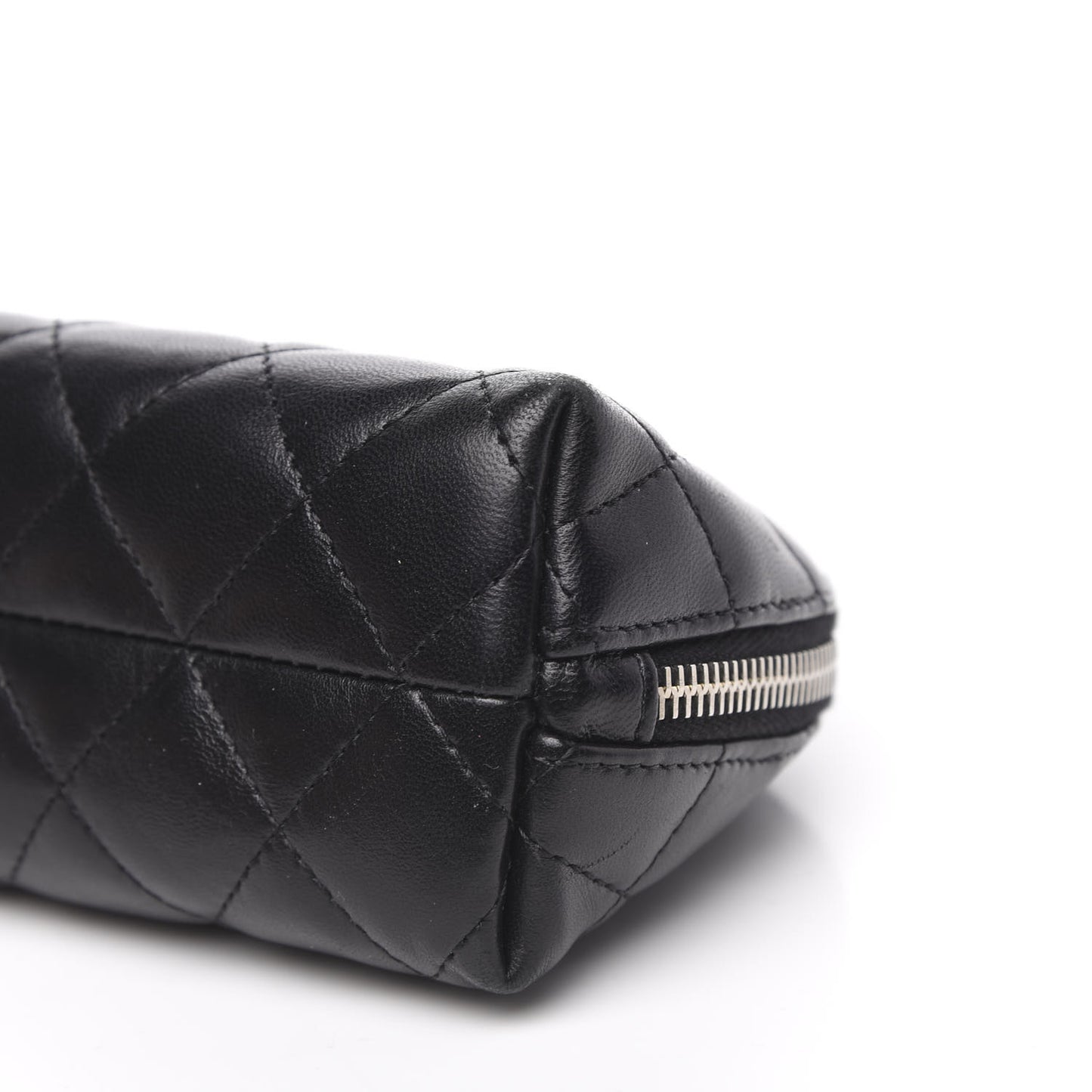 Lambskin Quilted Cosmetic Case Black