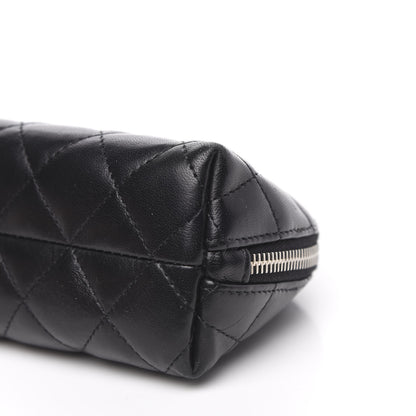 Chanel Lambskin Quilted Cosmetic Case Black 9 of 10