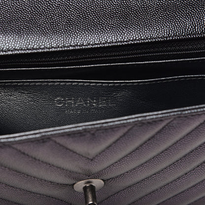 Chanel Iridescent Caviar Chevron Quilted Mini Rectangular Flap Black 5 of 10