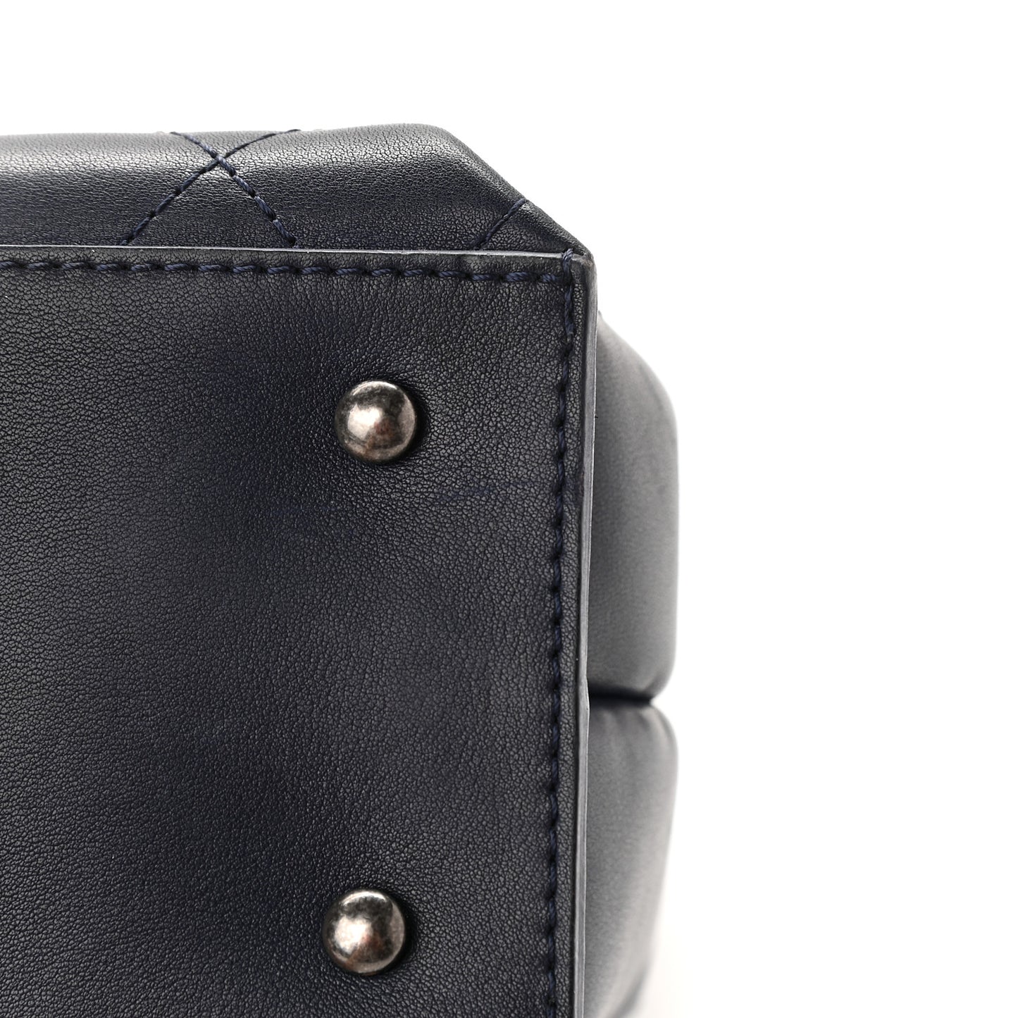 Calfskin Stitched Urban Luxury Top Handle Bag Navy