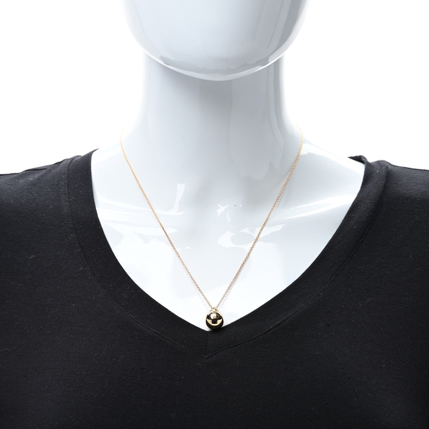 Tiffany 18K Yellow Gold 12.75mm HardWear Ball Pendant Necklace 2 of 5