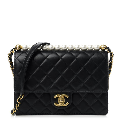 Chanel Lambskin Quilted Small Chic Pearls Flap Black 1 of 11