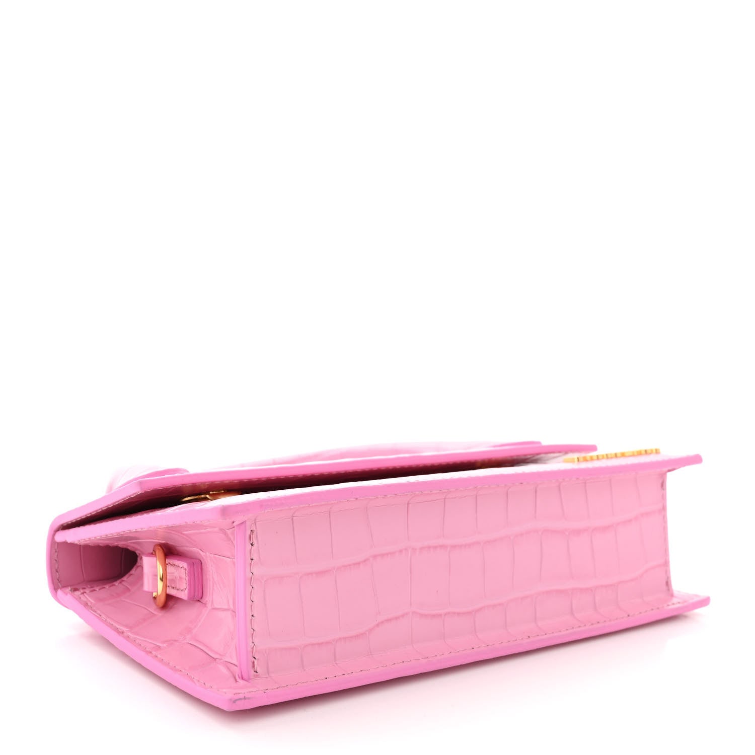 Jacquemus Calfskin Crocodile Embossed Le Chiquito Long Pink 4 of 10