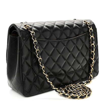 Chanel Lambskin Quilted Jumbo Double Flap Black 3 of 11